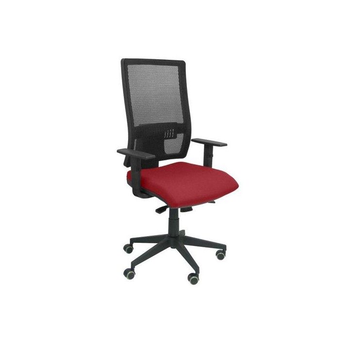 Silla Piqueras Y Crespo Horna Brazos Regulables Mecanismo Sincro Apoyo Lumbar Respaldo Malla Transpirable Y Asiento Tapizado Bali Granate