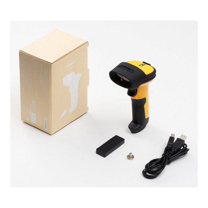Inateck P6-AI Lector de Códigos de Barras Portátil Láser 1D Inalámbrico y Cableado USB Bluetooth Amarillo 1