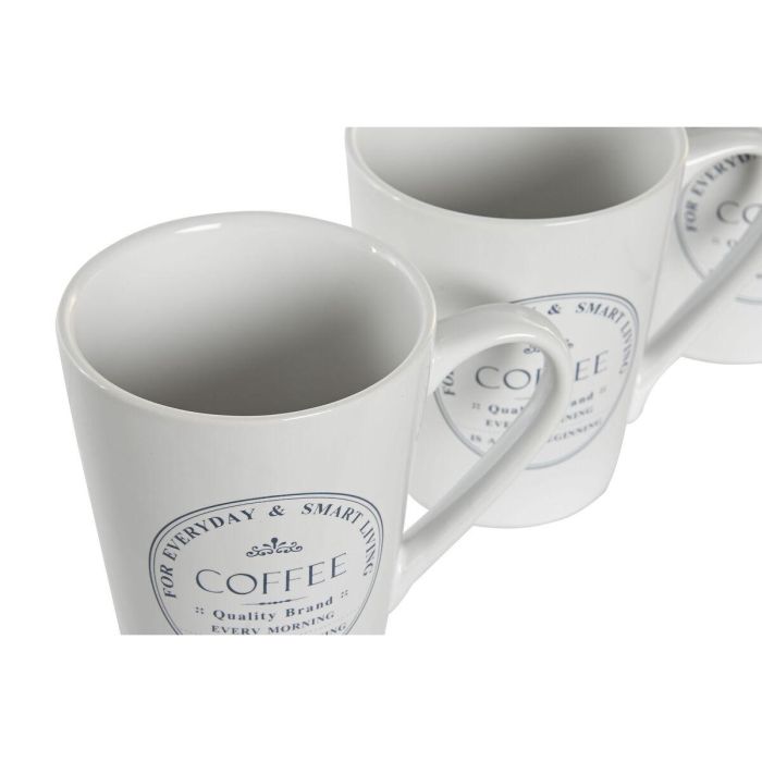 Mug Basicos DKD Home Decor Blanco 14 x 31 x 14 cm Set de 4 1