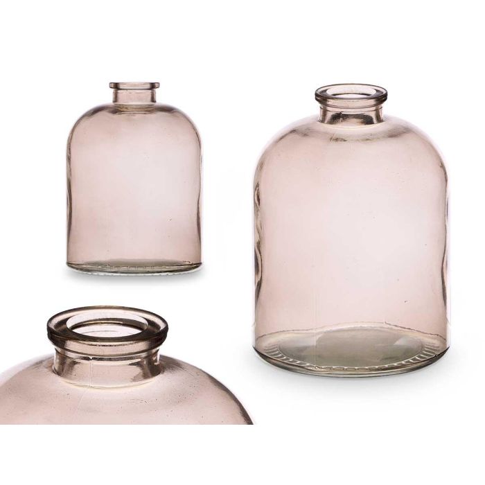 Giftdecor Frasco de Cristal Redondo Gris 9x12x9 cm (12 Unidades) Giftdecor Frasco de Cristal Redondo Gris 9x12x9 cm (12 Unidades)