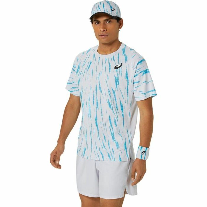 Camiseta Deportiva de Manga Corta Asics Game Ss Top Blanco Azul claro Tenis 5