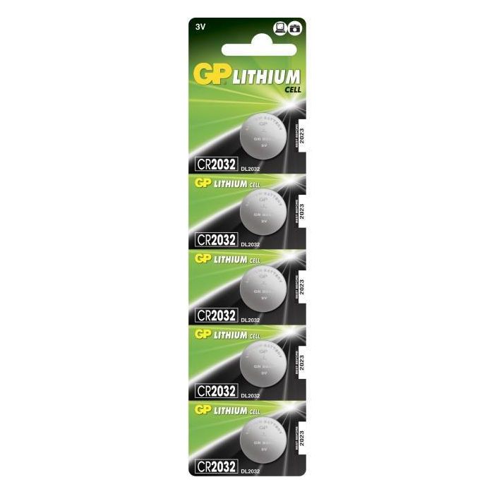 GP Lithium Cell Battery - CR2032, 5-pack GP Lithium Cell Battery - CR2032, 5-pack