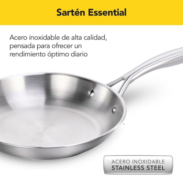 Sartén Castey E-S22 Gris Acero Inoxidable Ø 22 cm Sartén Castey E-S22 Gris Acero Inoxidable Ø 22 cm