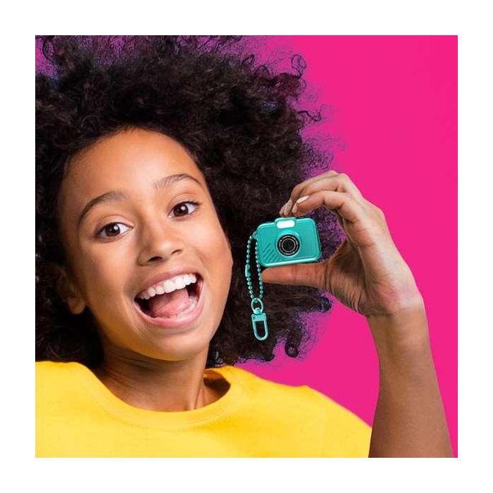 Canal Toys Mini cámara digital de llavero para fotos y vídeo, 4.2 cm, con micro SD 1GB, USB-C - Azul, violeta, rosa, amarillo, fucsia