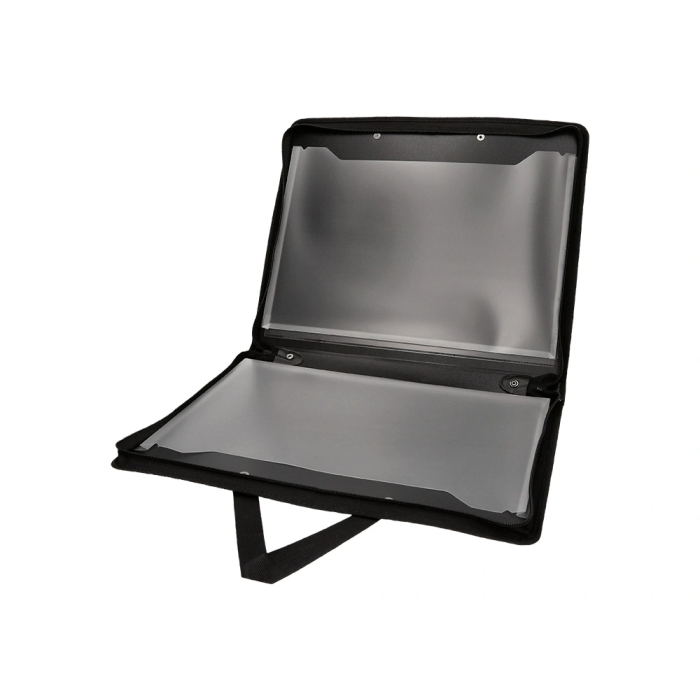 Liderpapel Carpeta Portadocumentos Polipropileno A3 Cierre Cremallera 2 Bolsillos Interiores Asa Negro 4