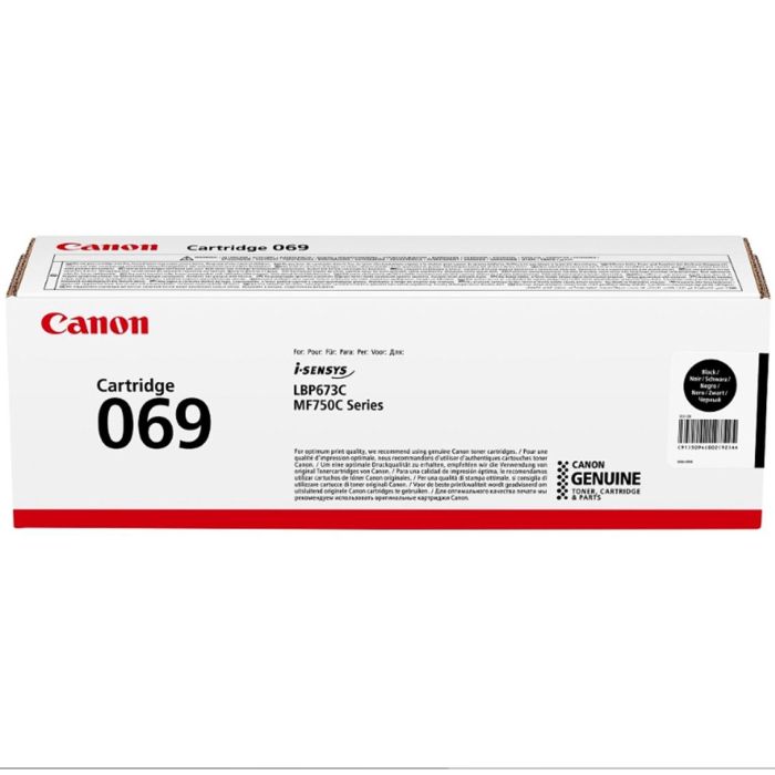 CANON Toner 069BK Negro para i-SENSYS LBP673Cdw i-SENSYS LBP673dw, MF752Cdw 2.100p