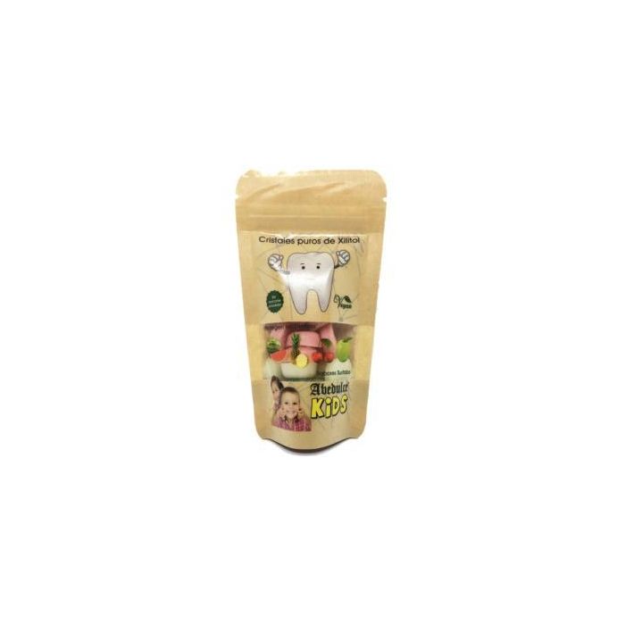 Abedulce Caramelos Kids 50g Xilitol Sabores Surtidos: Sandia, Piña, Cereza, Manzana Verde. Sin Azúcar. Prevención Caries. Vegano.