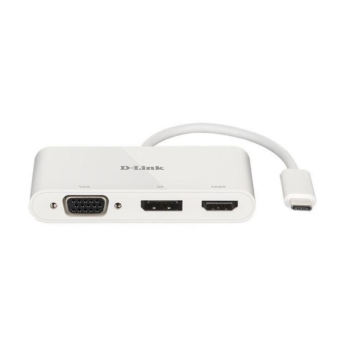 D-Link Adaptador USB-C a HDMI/VGA/DP, 4K, Thunderbolt 3, Multi-Stream
