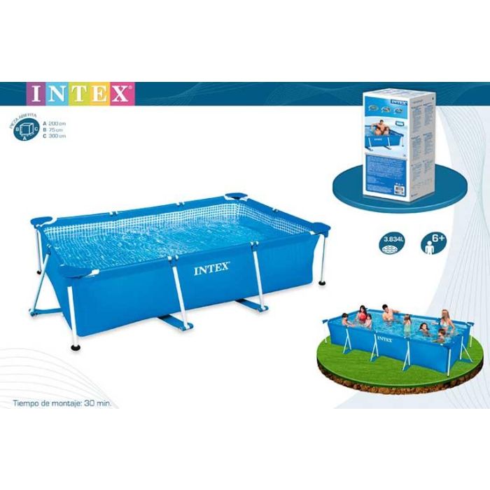 Piscina Desmontable Intex Rectangular 3834 L (300 x 200 x 75 cm) Piscina Desmontable Intex Rectangular 3834 L (300 x 200 x 75 cm)