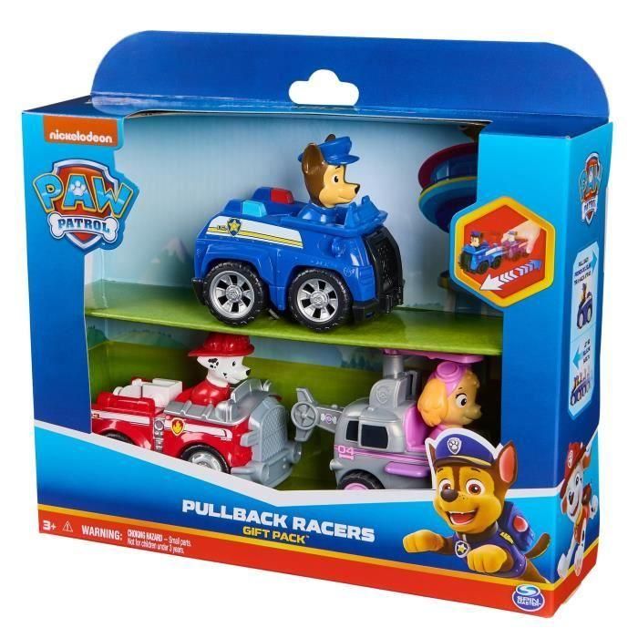 Spin Master SPI681147024854 Pack de 3 Vehículos de Fricción Retro Paw Patrol 4
