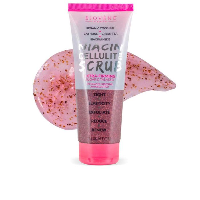 Biovène Exfoliante Corporal Niacin Cellulite Scrub Extra-Firming con Niacinamida y Cafeína, Anticelulítico y Reafirmante, 250 ml