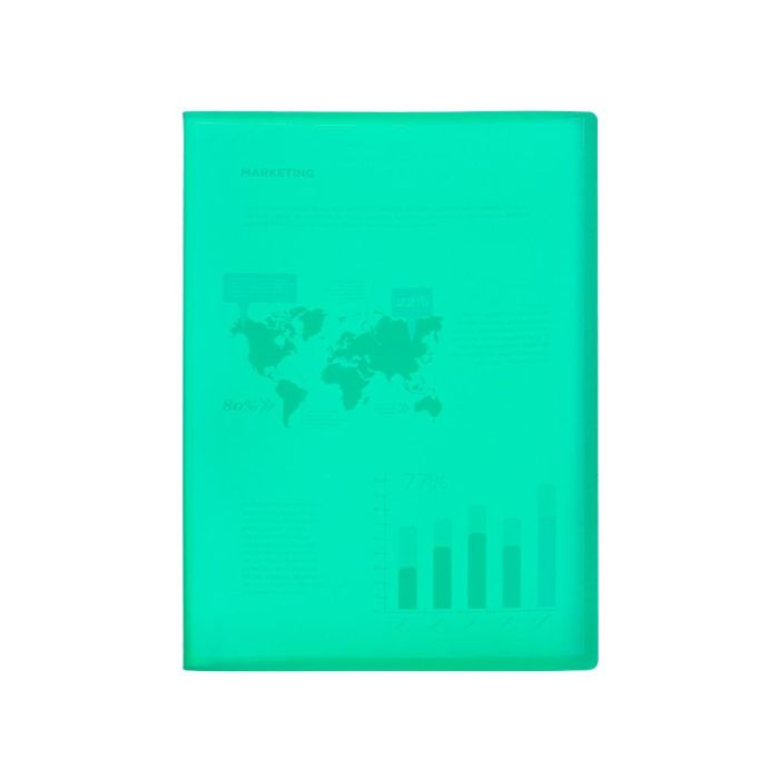 Carpeta Liderpapel Escaparate 60 Fundas Polipropileno Din A4 Verde Translucido 1