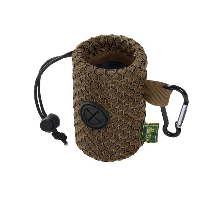 Hunter Hilo Portabolsas Dispensador Bolsas Excrementos Perro Marrón Malla 3D Ligero con Mosquetón para Sujetar a Correa, Ropa o Bolso 1