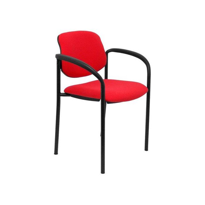 Silla Piqueras Y Crespo Villalgordo Confidente Brazos Fijos Chasis Negro Asiento Y Respaldo Tapizados Bali Rojo
