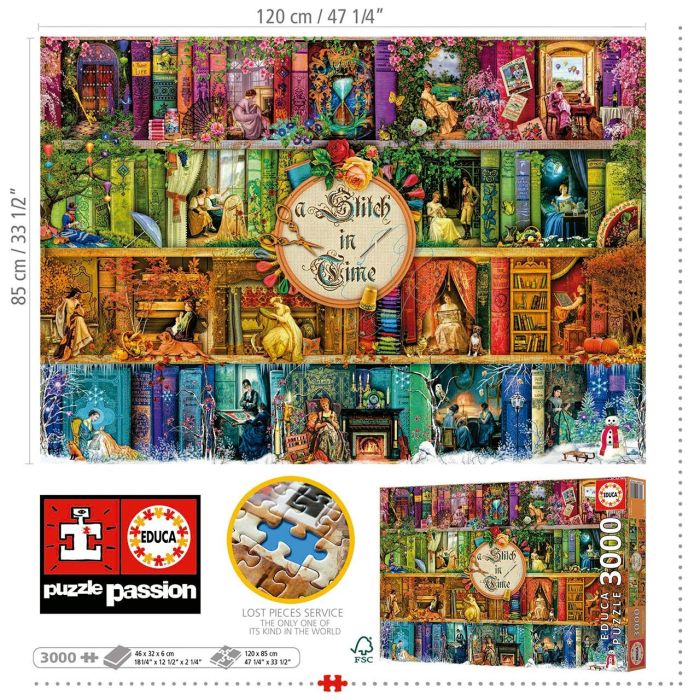 Educa Puzzle de 3000 piezas A Stitch In Time, recomendado para edades de 14 a 99 años, caja y producto multilingüe 2 Educa Puzzle de 3000 piezas A Stitch In Time, recomendado para edades de 14 a 99 años, caja y producto multilingüe 2