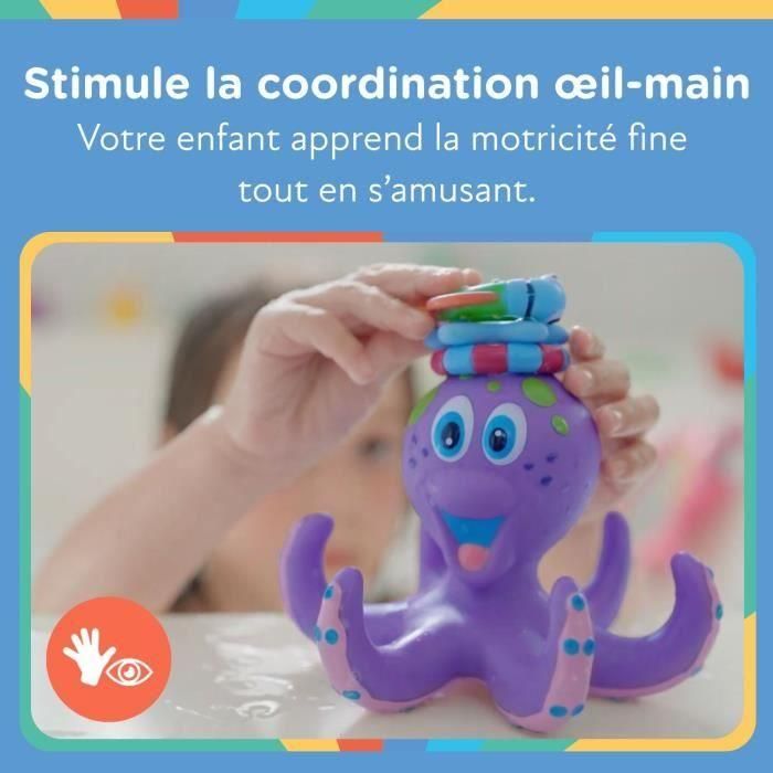 Juguete de baño - NUBY - Pulpo interactivo flotante - Anillos de baño - Morado 3
