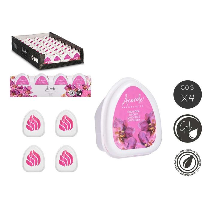 Set 4 Ambientadores Mini Orquídea Rosa, Gel, 50 gr - Acorde (12 Unidades) Set 4 Ambientadores Mini Orquídea Rosa, Gel, 50 gr - Acorde (12 Unidades)