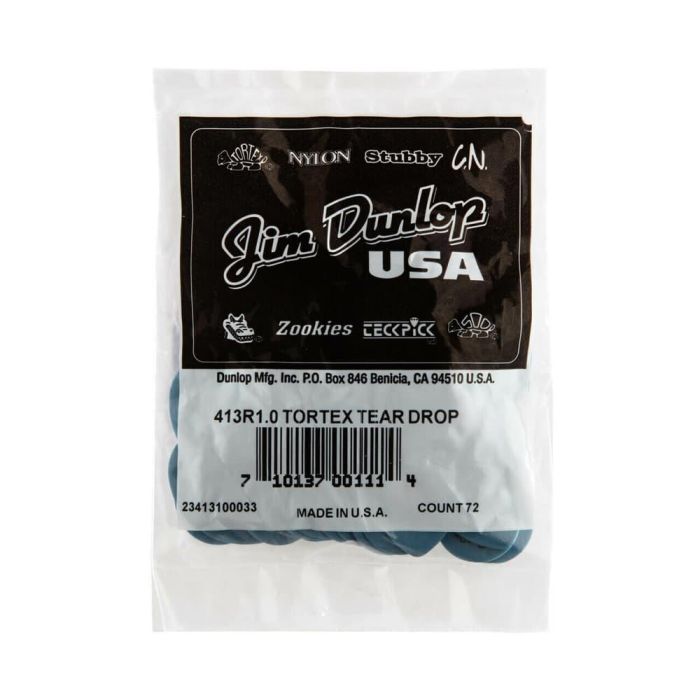 Pack 72 Púas Tortex® Teardrop S Azul - 1,00 Mm 3