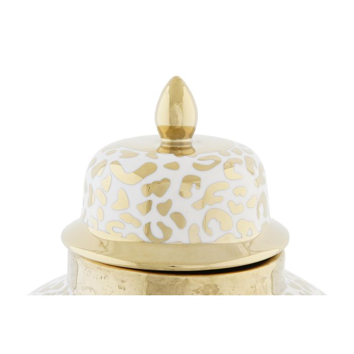 DKD Home Decor Tibor Colonial Porcelana Blanco Dorado 22 x 30 x 22 cm 1