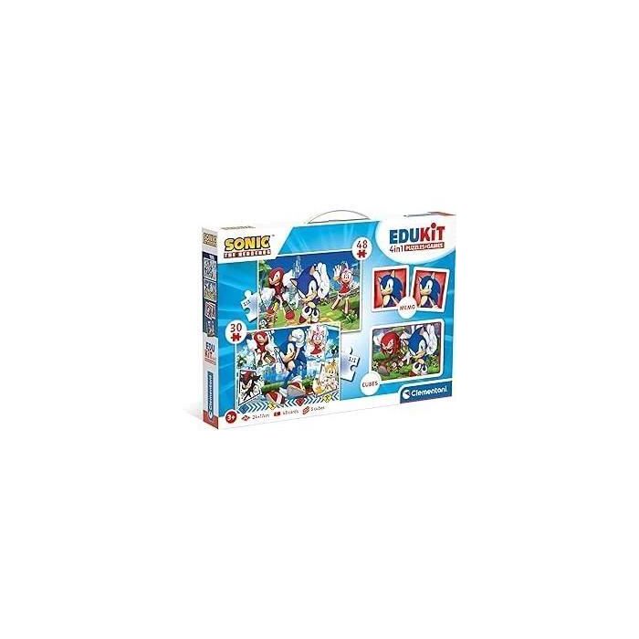 Clementoni CLE8005125183180 Edukit Sonic 4 en 1 - Caja de aprendizaje con 2 rompecabezas, 1 bloc de notas y 6 cubos, +4 años Clementoni CLE8005125183180 Edukit Sonic 4 en 1 - Caja de aprendizaje con 2 rompecabezas, 1 bloc de notas y 6 cubos, +4 años
