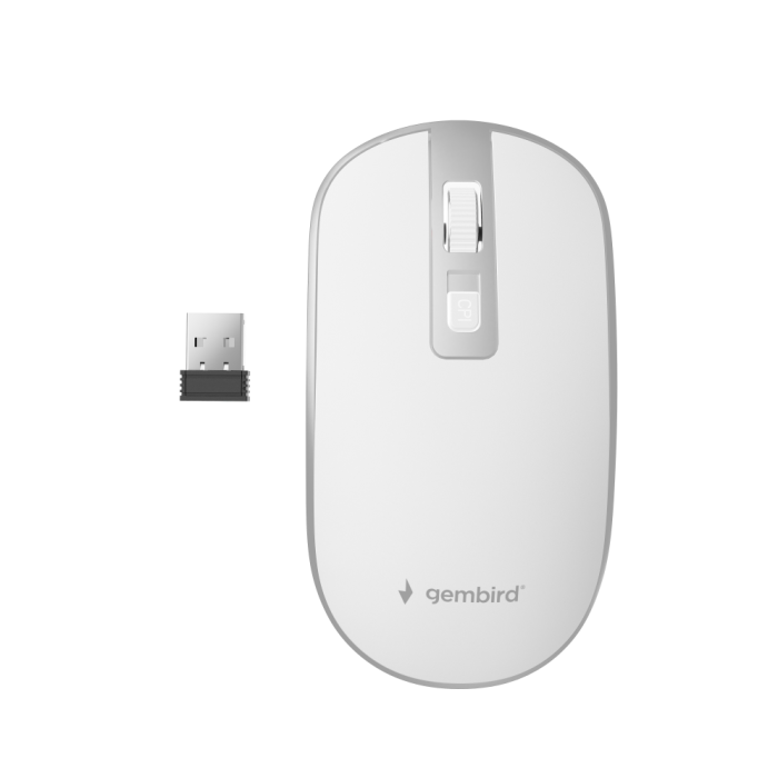 GEMBIRD MUSW-4B-06-WS Ratón Oficina Ambidextro RF Inalámbrico Óptico 1600 DPI Plata Blanco GEMBIRD MUSW-4B-06-WS Ratón Oficina Ambidextro RF Inalámbrico Óptico 1600 DPI Plata Blanco