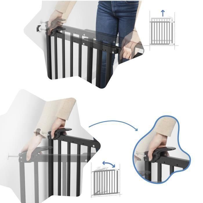 Badabulle Deco Pop Negro Extensible Seguridad Barrera Fijación Presión y Tornillo (63.5 - 106cm) 4 Badabulle Deco Pop Negro Extensible Seguridad Barrera Fijación Presión y Tornillo (63.5 - 106cm) 4