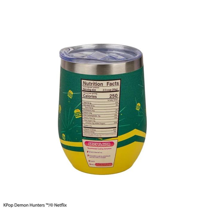 Cinereplicas Taza de Viaje Isotérmica 350 ml KPOP Demon Hunters - Zoey Hamburger, Edición Especial con Licencia Netflix, Diseño Manga, Acero Inoxidable