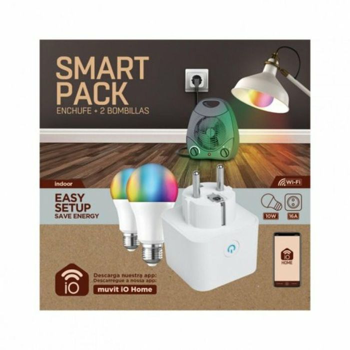 muvit iO Pack Smart: Enchufe Inteligente + 2 bombillas A6 E27 800lm 5