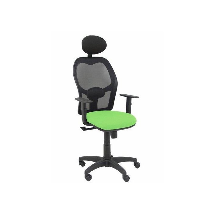 Silla Piqueras Y Crespo Alocen Brazos Regulables Cabecero Fijo Malla Negro Y Asiento Bali Pistacho