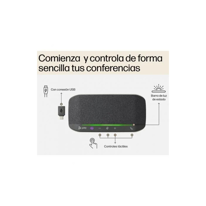 HP Poly Sync 10-M Microsoft Teams Certified Speakerphone USB - Altavoz para Videoconferencias y Música con Cancelación de Ruido 3