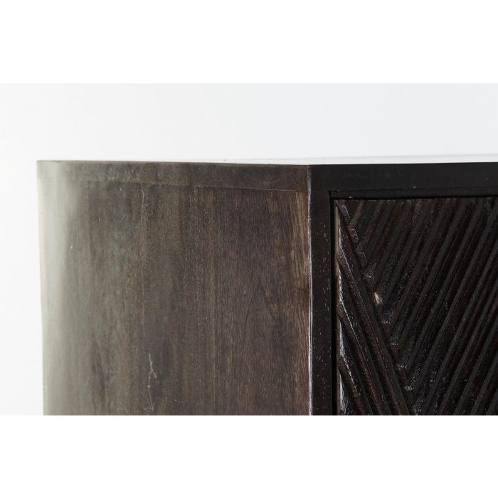 DKD Home Decor Aparador Moderno de Mango y Metal Marrón Oscuro y Negro, 2 Puertas, 1 Estantería 43x84x153.5 cm 2