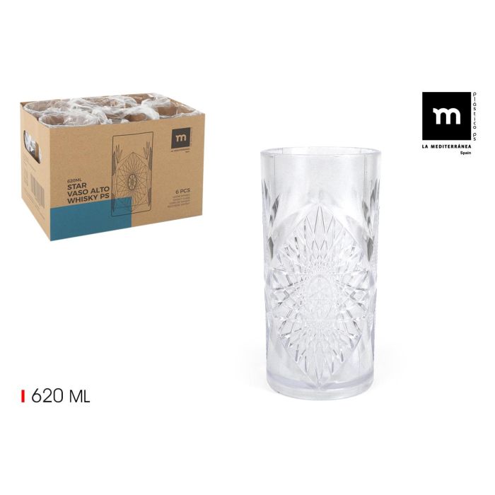 La Mediterranea Vaso de Whisky Star Alto, 620 ml - Ideal para Servir Bebidas Espirituosas - 15,9 cm de Alto y 7,9 cm de Diámetro (24 Unidades) 0 La Mediterranea Vaso de Whisky Star Alto, 620 ml - Ideal para Servir Bebidas Espirituosas - 15,9 cm de Alto y 7,9 cm de Diámetro (24 Unidades) 0