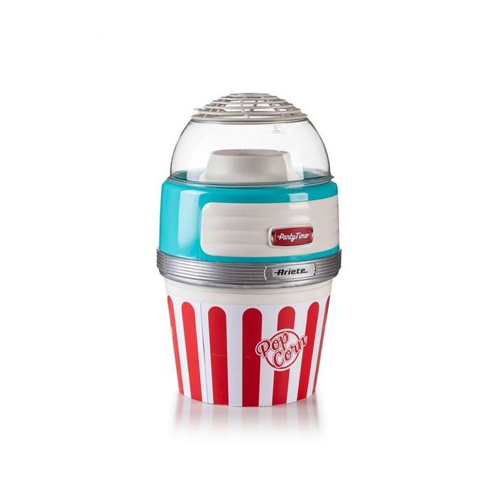 Ariete 2957/01 Máquina de Palomitas Party Time Big Popper Azul, Diseño Retro Años 50, Aperitivo Natural sin Grasas 1