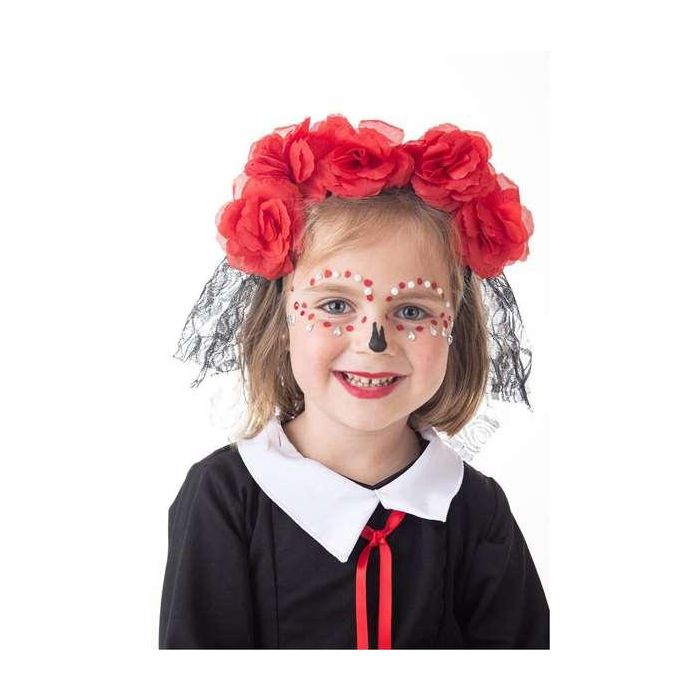 Creaciones Llopis Disfraz Infantil Catrina T-3 Vestido Lazo Corona para Niñas de 7 a 9 Años 3