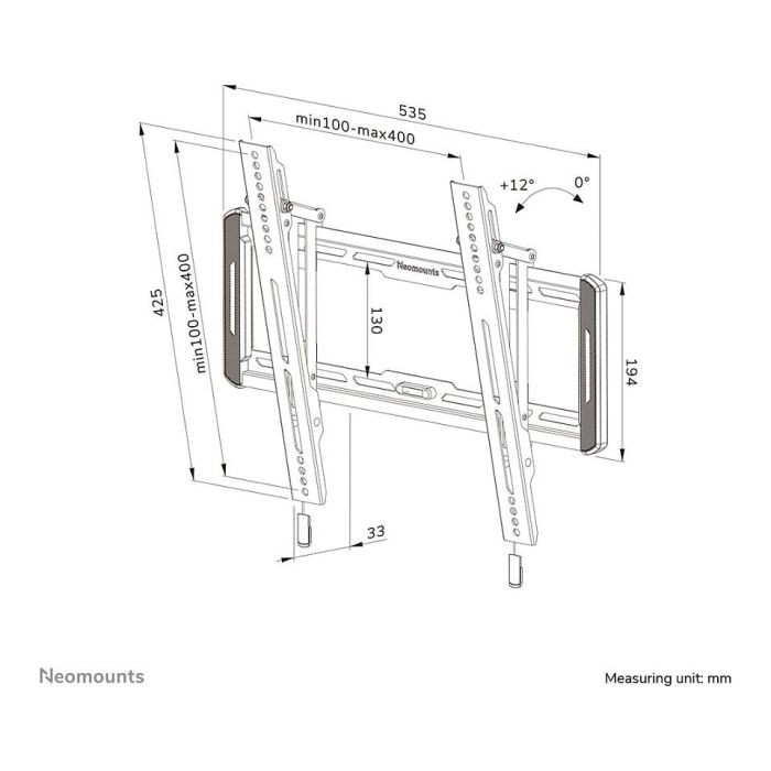 Neomounts WL35-550BL14 Soporte TV Pared Inclinable para Pantallas de 32-75", 50 kg, VESA 100x100-400x400, Fácil Instalación - Negro 11 Neomounts WL35-550BL14 Soporte TV Pared Inclinable para Pantallas de 32-75", 50 kg, VESA 100x100-400x400, Fácil Instalación - Negro 11