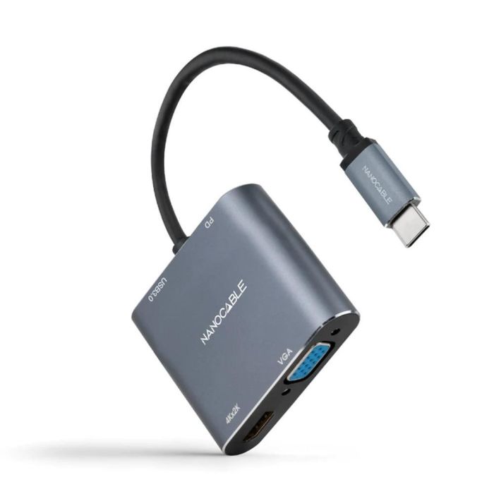 Conversor Nanocable 10.16.4304/ USB Tipo-C Macho/ HDMI 4K Hembra - VGA Hembra - USB Tipo-C PD Hembra - USB Hembra/ 15cm/ Gris 1 Conversor Nanocable 10.16.4304/ USB Tipo-C Macho/ HDMI 4K Hembra - VGA Hembra - USB Tipo-C PD Hembra - USB Hembra/ 15cm/ Gris 1