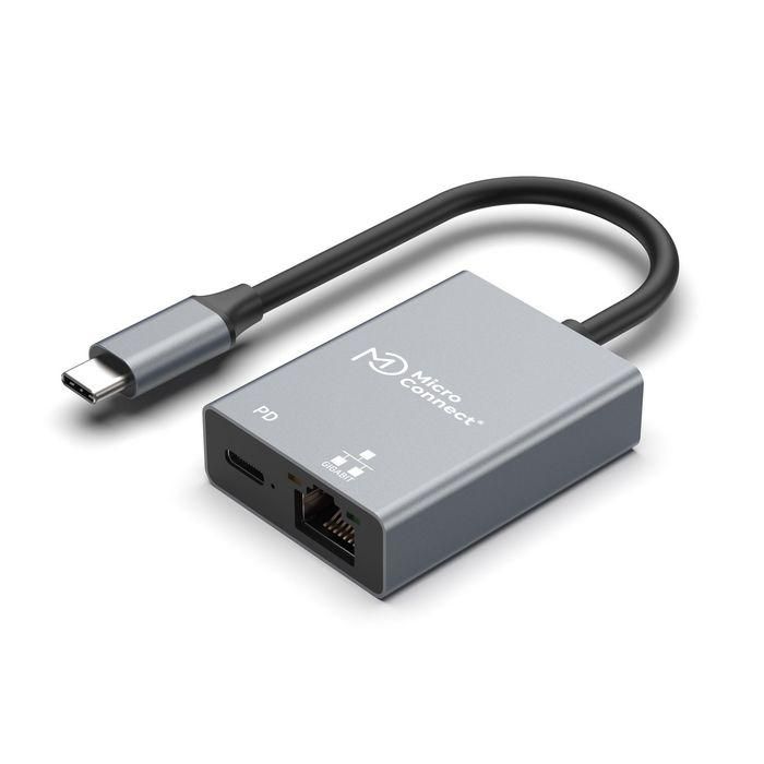 MicroConnect Premium USB-C to RJ45 network adapter & USB-C Power delivery MicroConnect Premium USB-C to RJ45 network adapter & USB-C Power delivery