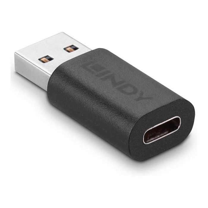 Lindy Adaptador USB 3.2 Tipo A a C, Conexión USB-C a Puerto USB-A, Velocidad de Transferencia 10Gbps