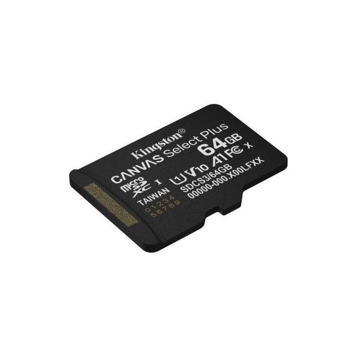 Kingston Tarjeta Memoria CANVAS Select Plus 64GB microSDXC UHS-I U1 V10 A1 Clase 10 100MB/s SDCS3/64GBSP 1 Kingston Tarjeta Memoria CANVAS Select Plus 64GB microSDXC UHS-I U1 V10 A1 Clase 10 100MB/s SDCS3/64GBSP 1