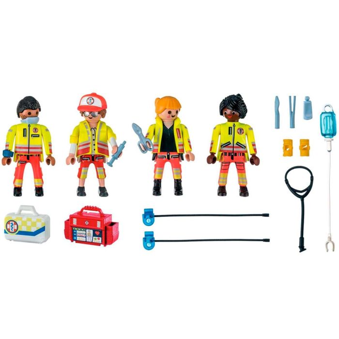 Playmobil 71244 Equipo de Rescate City Life con 4 paramédicos, desfibrilador, maletín médico y accesorios, juguete para niños +4 años 1 Playmobil 71244 Equipo de Rescate City Life con 4 paramédicos, desfibrilador, maletín médico y accesorios, juguete para niños +4 años 1