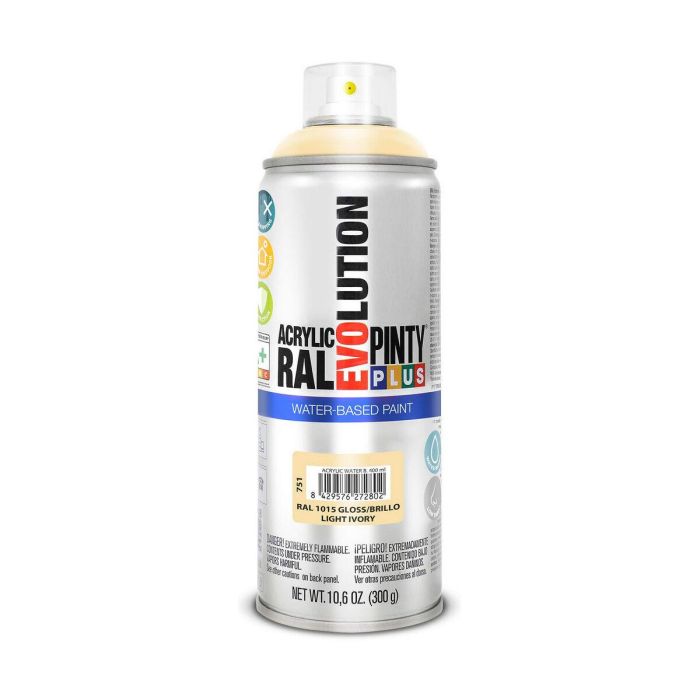 Pintura en spray Pintyplus Evolution RAL 1015 400 ml Base de agua Light Ivory 0 Pintura en spray Pintyplus Evolution RAL 1015 400 ml Base de agua Light Ivory 0