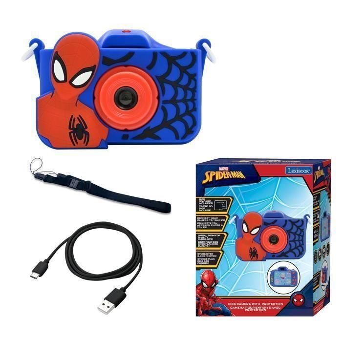 Lexibook Dj078Sp Cámara Infantil Spider-Man para Fotos, Vídeos, MP3, Juegos y Protección Silicona. Ideal Niños +3 Años. 0 Lexibook Dj078Sp Cámara Infantil Spider-Man para Fotos, Vídeos, MP3, Juegos y Protección Silicona. Ideal Niños +3 Años. 0