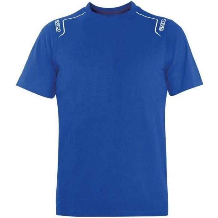 Sparco S02408AZ4XL Camiseta Tech Stretch de Algodón Suave y Elástico Azul Talla XL con Detalles Contrastados 3
