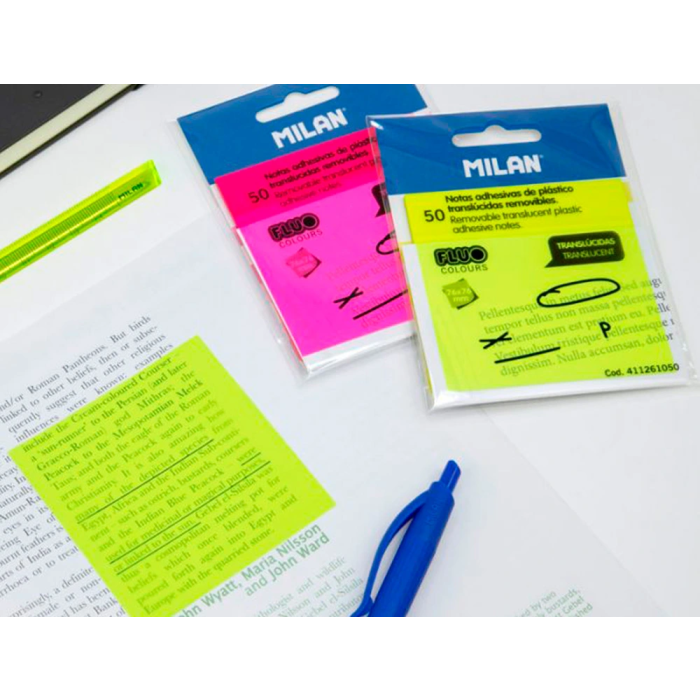 Milan Bloc Notas Adhesivas Removibles 50H Plástico Translúcidas Amarillo Fluorescente 76x76 mm 2 Milan Bloc Notas Adhesivas Removibles 50H Plástico Translúcidas Amarillo Fluorescente 76x76 mm 2
