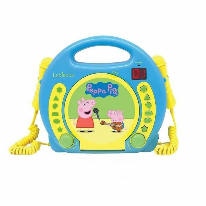 Lexibook Peppa Pig Reproductor CD Karaoke para Niñas con 2 Micrófonos, Pantalla LED, Asa Portátil y Funciona a Pilas Lexibook Peppa Pig Reproductor CD Karaoke para Niñas con 2 Micrófonos, Pantalla LED, Asa Portátil y Funciona a Pilas