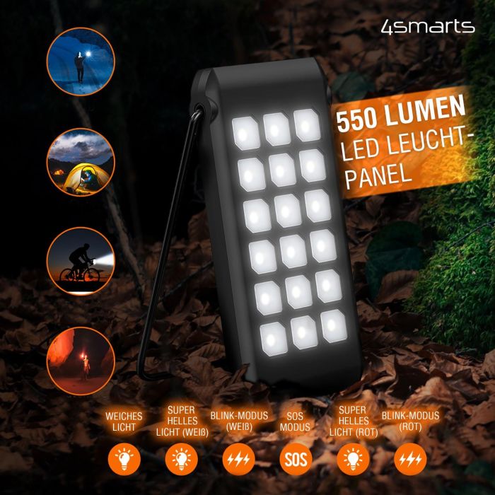 4smarts TitanPack Flex Powerbank Solar 10000mAh con Soporte y Lámpara 11 4smarts TitanPack Flex Powerbank Solar 10000mAh con Soporte y Lámpara 11