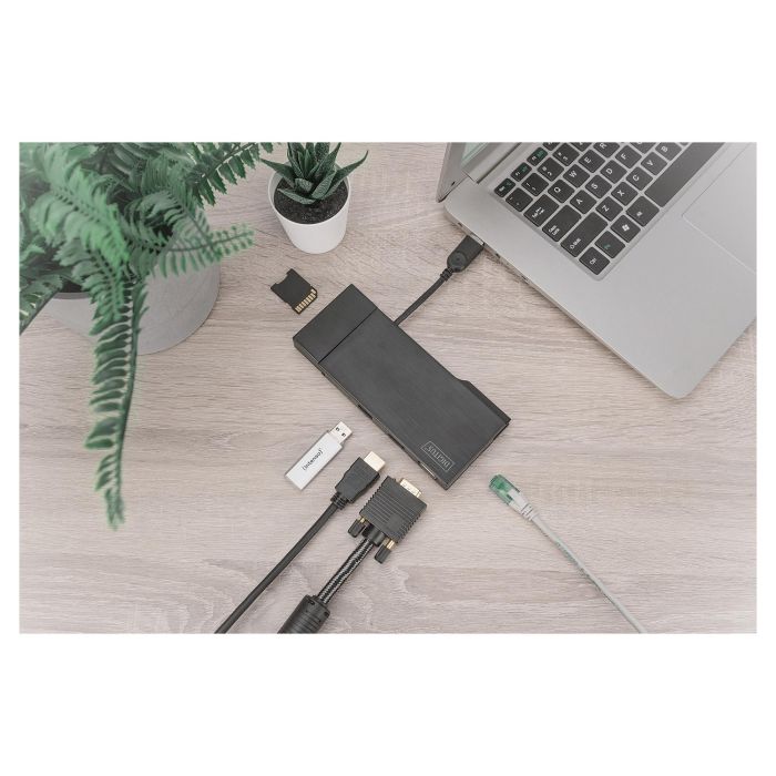 Digitus Docking Station Travel USB 3.0 HDMI VGA Negro 1 Digitus Docking Station Travel USB 3.0 HDMI VGA Negro 1
