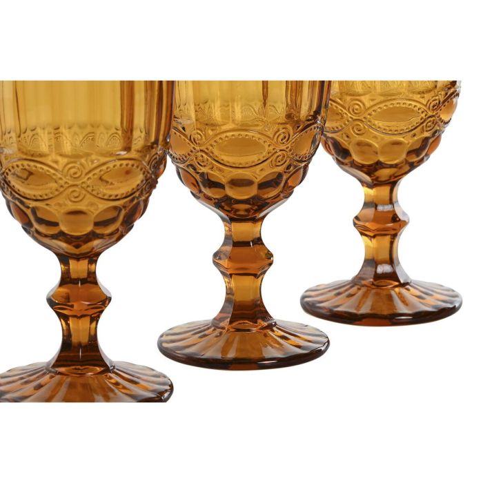 Set de Copas Home ESPRIT Ambar Cristal 240 ml (6 Unidades) 2