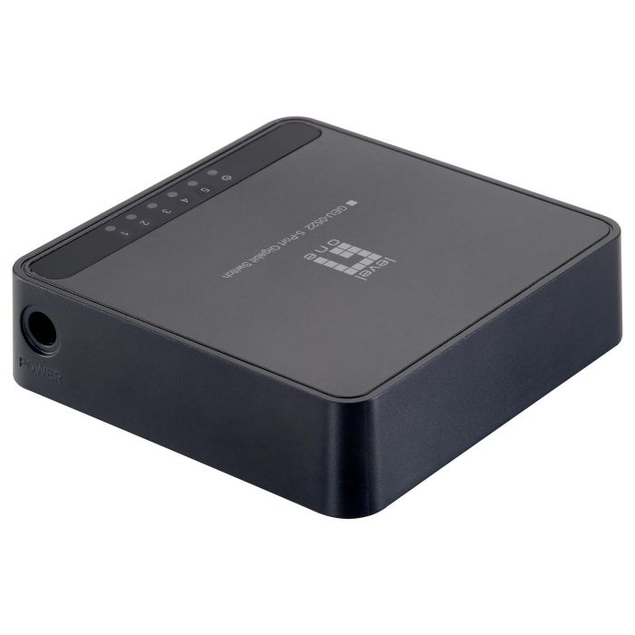 Level One Switch GEU-0822 No Administrado, 8 Puertos Gigabit Ethernet (10/100/1000 Mbps), Montaje en Pared/Escritorio, Negro