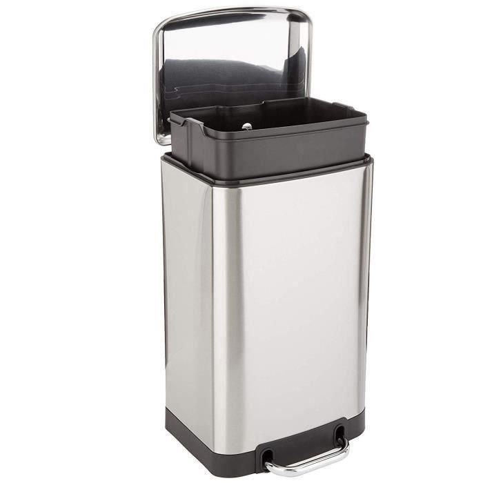 Cubo de basura con pedal KITCHEN MOVE GREENWICH - 30L - Acero inoxidable 2